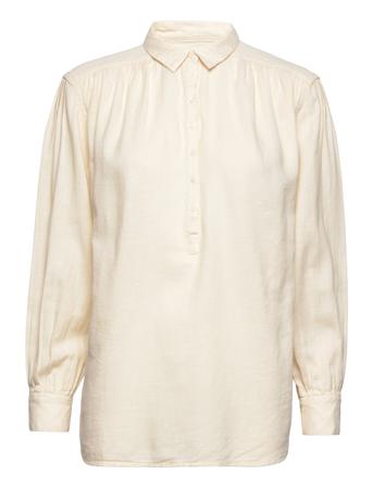 Pintucked Relaxed Blouse Cream Lee Jeans