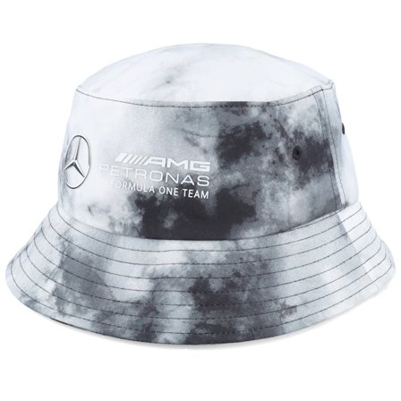 Formula One - Motor Cinza bucket Chapéu - Mercedes AMG F1 23 Tie Dye Grey Bucket @ Hatstore