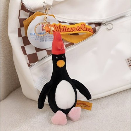 WALLACE GROMIT FEATHERS MCGRAW 6 0 PLYSCH NY MED ETIKETTER MJUK LEKSAK