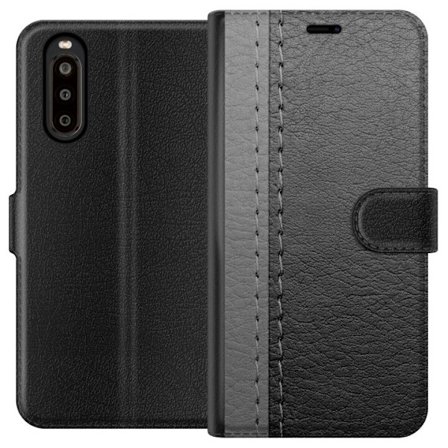 Yhteensopiva Lompakkokotelo Sony Sony Xperia 10 II Musta & Harmaa Nahka