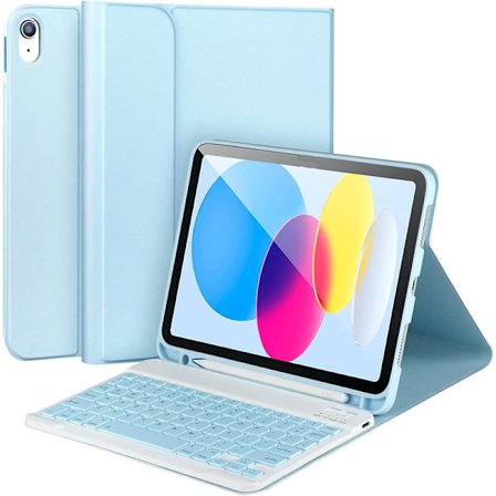 Fodral för iPad (A16) 11:e/10:e generationen (2025/2022) med Bluetooth-tangentbord, Slim Folio Ställ Skyddande Tablet Cover - Penna ingår ej