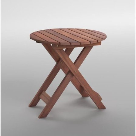 COSTWAY Kokoontaittuva puinen puutarha-sohvapöytä - Sälelevy, X-muotoinen rakenne - Pyöreä ulkopöytä - Patio-allas