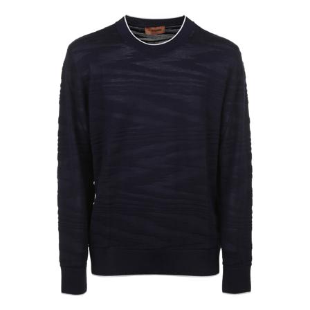 Missoni Men& Clothing Sweater Blue Ss23 Blå, Herre