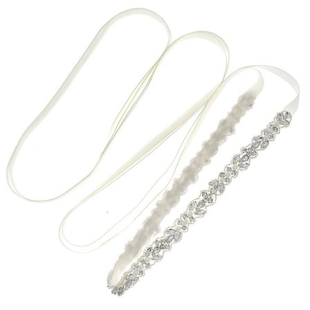 Brudebælte til kvinders kjole, brudekjolebælte til brudekrystalrhinsten-ramme bryllupsbælte