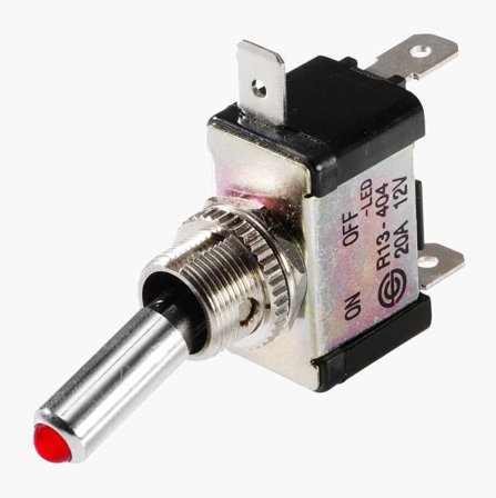 Biltema - Vippestrømbryter rød diode 12 V 20 A