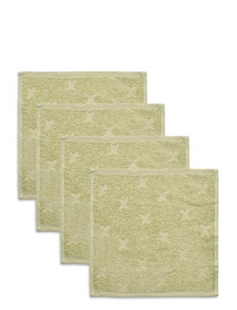 Washcloth 4-Pack Home Bath Time Towels & Cloths Cloths Grön Müsli By Green Cotton
