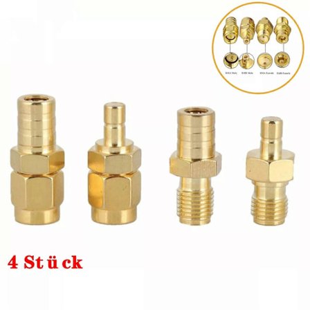 4 stk. DAB + antenneadapter SMA stik til SMB stikkontakt DAB bilantenneadapter