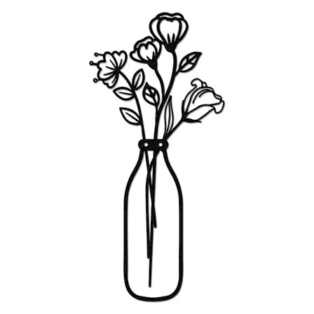 Metall Väggkonst Dekoration Lättviktig Blomma I Kruka Kreativ Prydnad Kompatibel med Vardagsrum Kök