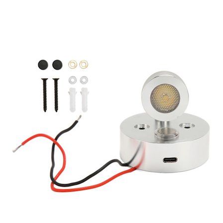 RV indvendige lys RV dæmpbar læselampe med USB-opladningsport til campingvogn kabine trailer DC 12-24V RV235 Tricolor sølv