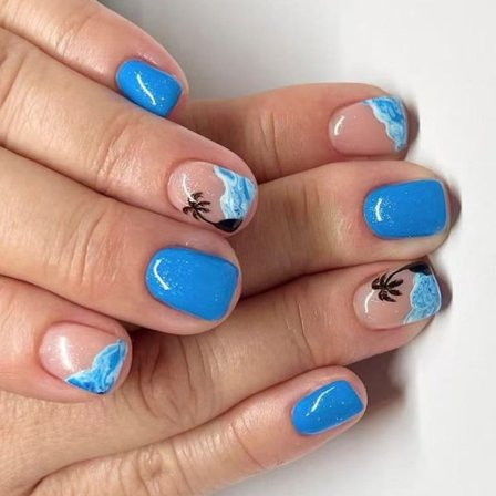 24 st Design Lösnaglar Glansiga Tryck på Naglar Falska Nagelspetsar Konstgjorda Naglar