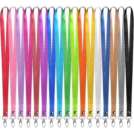 18 kpl sekavärisiä kaulanauha, kaulanauha ja vahva klipsi, joukko rintanauhoja