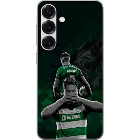 Yhteensopiva Puhelinkuori Samsung Galaxy S25 Neonmotiivi, jossa teksti "Gaming is in my DNA" sinisenä ja punaisena tiiliseinällä, jossa loistava DNA-s