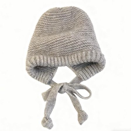 Varm Vinterlue for Kvinner - Grå Peruansk Slapp Lue med Øredeksel - Vintage Heklet Ski Snølue