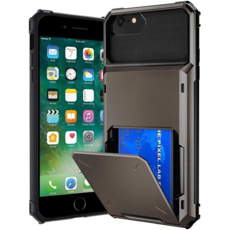 Iphone 6s/7/8/se (2020&2022) Stöttåligt Skal Med Kortfack Void Svart