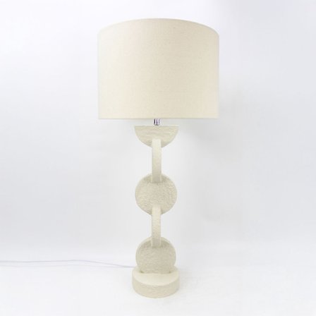 Hartsipöytävalaisin pellavavarjostimella, beige, 38x38x84 cm