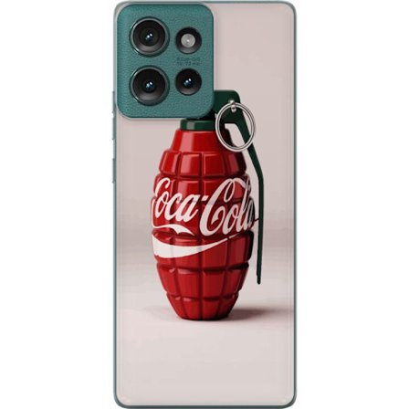 Kompatibelt Mobildeksel til Motorola Motorola Edge 50 Kunstnerisk illustrasjon av Coca Cola granateple i rødt og grønt, pop art inspirert motiv med
