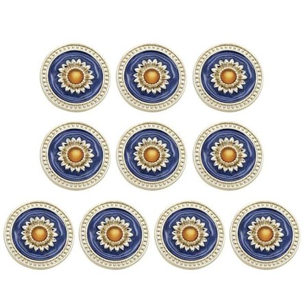 10 st metallblomknappar Strassknapp B B