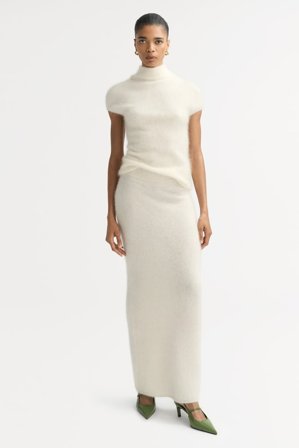 Soft Goat - Brushed Top - Women cashmere sweater - L - Feather White