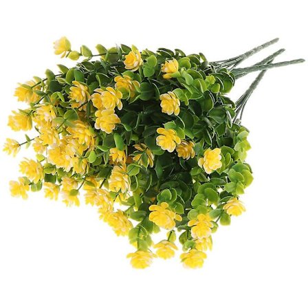 12 stk kunstig Milan gress plast penger gress blomst utendørs vindu hjem hage bryllupsdekor Fuchsia