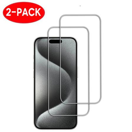2-Pack - iPhone 15 Pro Max skjermbeskytter i herdet glass