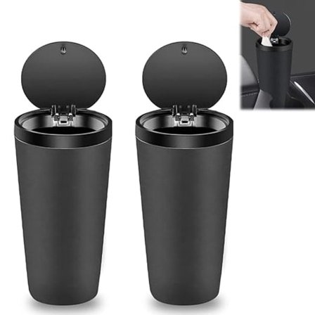 Mini Bil Papperskorg med Lock: 2 Stycken 800ml Portabel Bil Papperskorg, Bil
