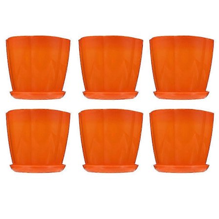 6 Set Mini Blomkruka Och Fat Bricka Suckulent Planter Dekorativ Blomkruka