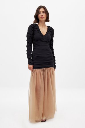 Tsutsumi Hoang x NA-KD Maxikleid - Silvesterkleider - Schwarz - EU 32