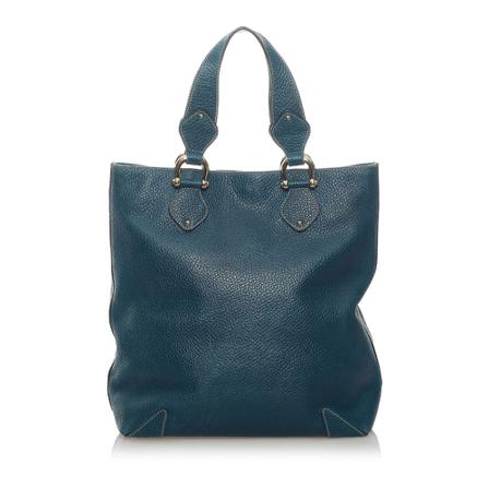 Gucci Vintage, Pre -owned Leather Tote Bag Blauw, Dames, Maat:ONE Size