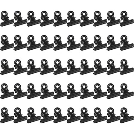50 kpl Metalliset Leuka-Kiinnikkeet Vahva Jousitoiminen Bulldog-Kiinnike 22 mm Metalliset Kiinnikkeet Pieni Paperikiinnike Tiedostoille Ruokakasseille