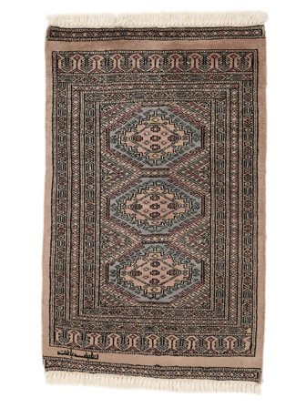 Orientalisk Pakistan Bokhara 2Ply Matta 64X100 Brun/Svart Ull, Pakistan