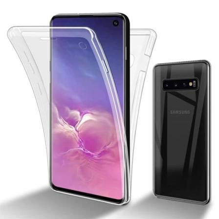 Cadorabo Fodral för Samsung Galaxy S10 i Transparent Fodral 360° Helkroppsskydd Skärmskydd