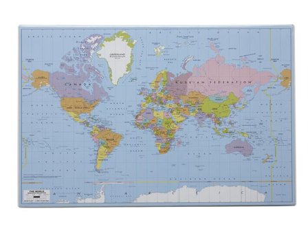 Skrivunderlägg Världsk. PP 58,5x38,5cm - Lyreco - Kontorsmaterial - Till skrivbordet - Skrivunderlägg