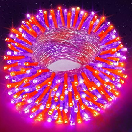 Julebelysning, 200 LED-lys 20 meter, til have- og juletræsdekoration Farverig