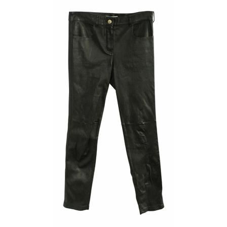Givenchy Pre-owned, Pre-owned Leather Pants Zwart, Dames, Maat:S
