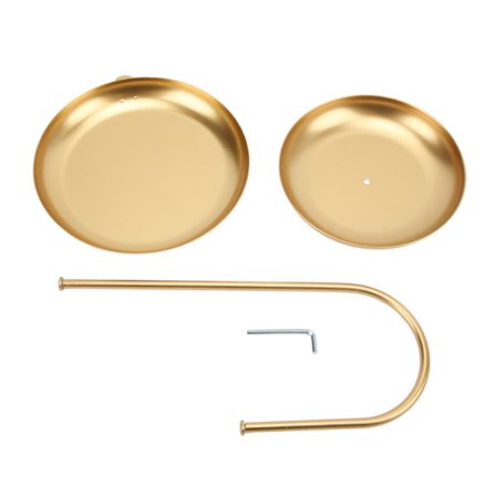 2-etasjes fruktfat med stor kapasitet, enkel nordisk stil, gullfarget metallfat for snacks til hjemmekontor, resepsjon i bedrift, kafé