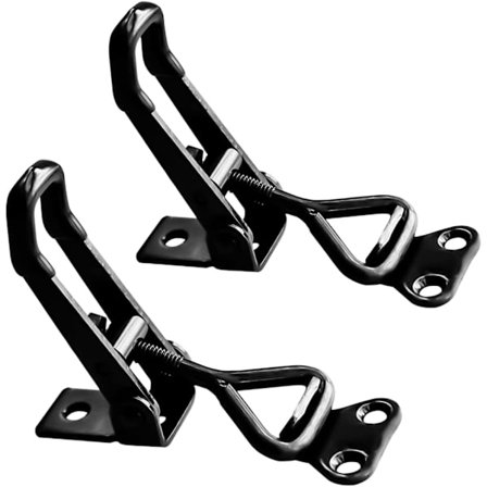 2-pak Metal Toggle Latch, Kasse Lukning Spændingslås Toggle Clamp Latch Justerbar Toggle Latch Quick Release Toggle Catch Latch (Sort 2 stk)