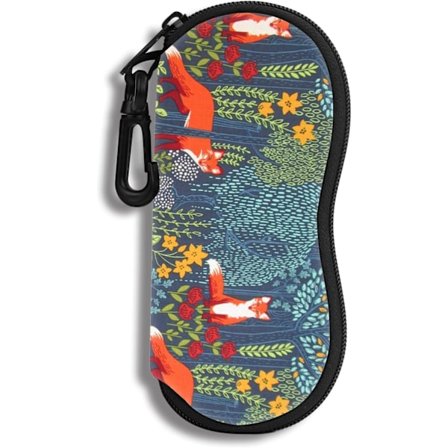 Blå Orange Gul Guld Ræv Solbriller Etui Ultralet Neopren Lynlås Brillehætte Blødt Etui med Bælteklips