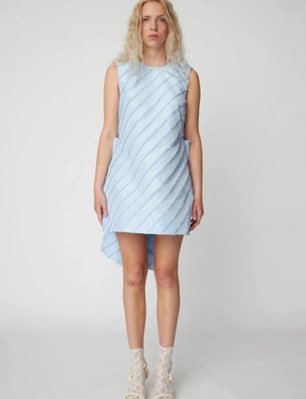 Stella Nova Mini Dress With Bow Detail - Blue - 42