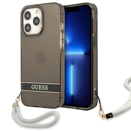 Guess GUHCP13LHTSGSK iPhone 13 Pro / 13 6,1" musta/musta kovakotelo Läpikuultava Stap