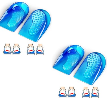 2 par (blå, L (41~47 yards)) Gel Hæl Puder til Korrektion af Holdning