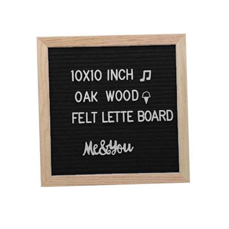 10" Filt Tavle med Treramme, Symboler og Tall