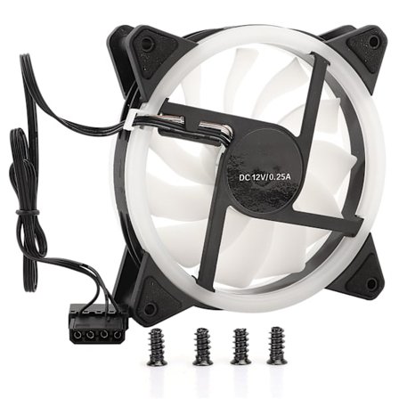 RGB-fläkt Färgglad Färgväxlande Chassifläktar Skrivbord Dator Kylning Aurora Tyst 12cm(Aurora Färgglada Ljus Förpackning Skruvar )