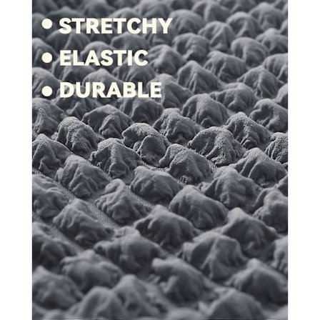 1 Del för 2-sits Sofföverdrag med Kjol, Slitstarkt Tvättbart Högelastiskt Stretchigt, Lättmonterat Universellt Möbelskydd (2-sits, Grå)