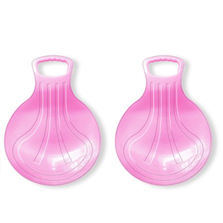 Snösläde & Sportkälke för alla underlag, 2-pack slitstark tefat med handtag för barn, vuxna & husdjur, mångsidig för snö, sand, gräs