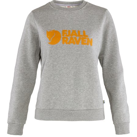 Fjällräven Dam's Logo Sweater in Grey/Melange | Size: Large, Eko bomull