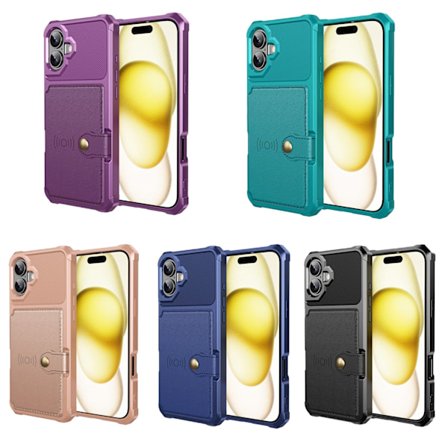 iPhone 16 Exklusivt Skal med Kortfack - Slimmad Design, Maximalt Skydd