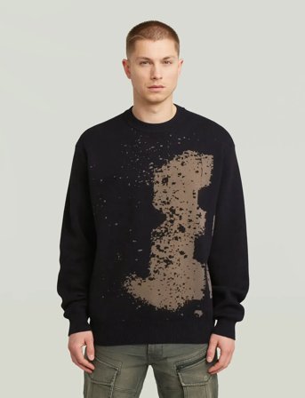 G-Star Sprayed 89 Gr Relaxed R Knit - Brown - L