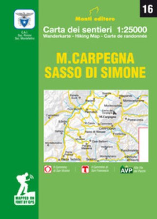 M. Carpegna, Sasso di Simone. Carta dei sentieri. Ediz. multilingue Raffaele Monti