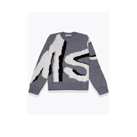 Msgm - Stickade Tröjor & Koftor - Grå - Dam - Storlek: L, Dam, Storlek: L