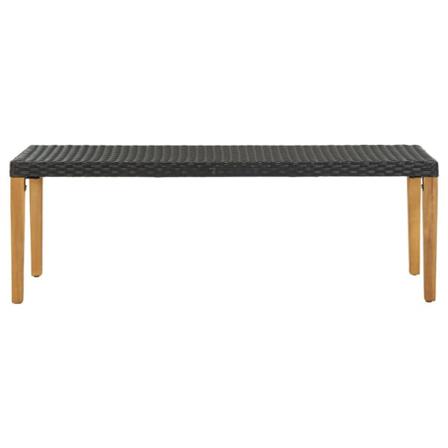 Vidaxl Trädgårdsbänk 80 Cm Konstrotting Svart Svart
